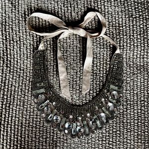 Haute Hippie Crystal Necklace with ribbon